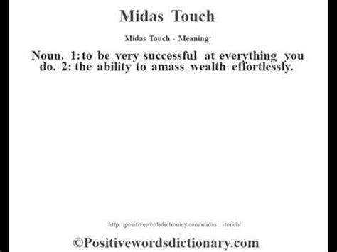 there's coke in the midas touch meaning